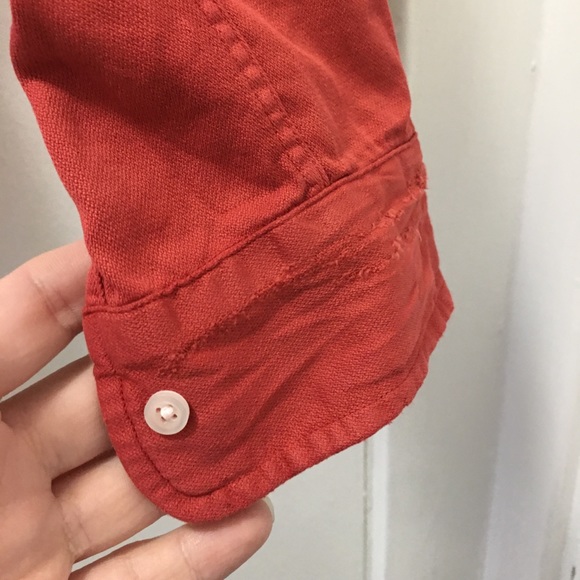 Frank & Eileen faded red rust button up blouse XS NWOT - Picture 10 of 11
